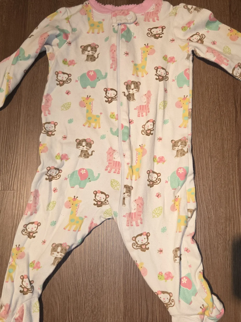 Coral Floral Sleeveless Baby Bodysuit - Unbranded